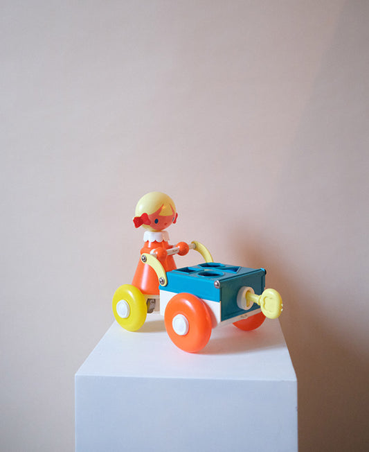 Chariot à tirer Petite Fille - Années 80 -  EDUCALUX - Collector